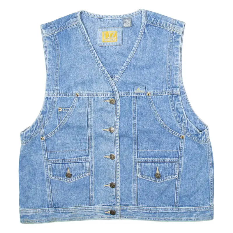 LIZ AUTHENTIC Womens Denim Gilet Blue L