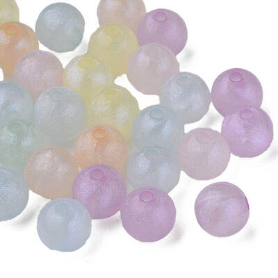 Rainbow Iridescent Plating Acrylic Beads