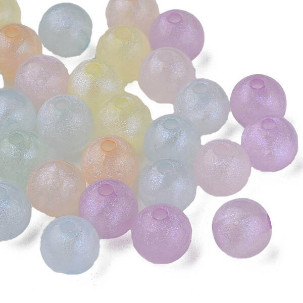 Rainbow Iridescent Plating Acrylic Beads