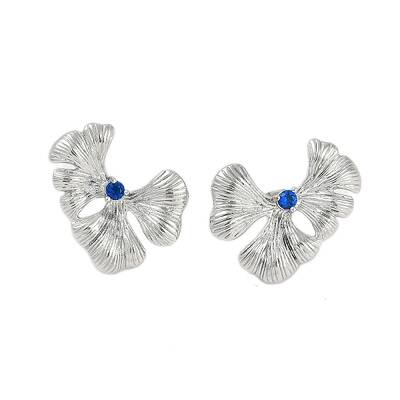 304 Stainless Steel Leaf Stud Earrings for Women