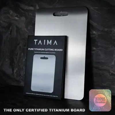 Original Taima™ 100% Pure Titanium Cutting Board + Mat + 5 Exclusive Guides