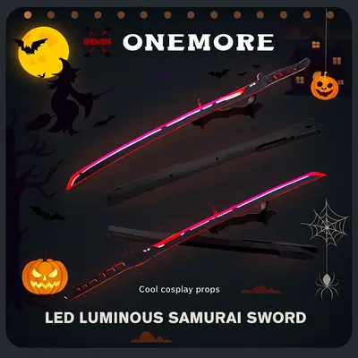 <Halloween Gift>Samurai LED Lightsaber Toy Cyberpunk Katana - 31 Light-Up Propfor Cosplay, Raves & Festivals RGB Lights Dur...