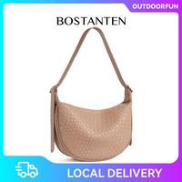 BOSTANTEN Woven Shoulder Bags for Women Tote Bags Retro Crossbody Bags Leather Luxury Purse Hobo Handbag with Adjustable Stra...