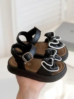 Cute Bow Decorated Sandals, Fashionable Breathable Outdoor Shoes for Girls, Casual Comfortable Flat Shoes for Daily Wear, Bow...