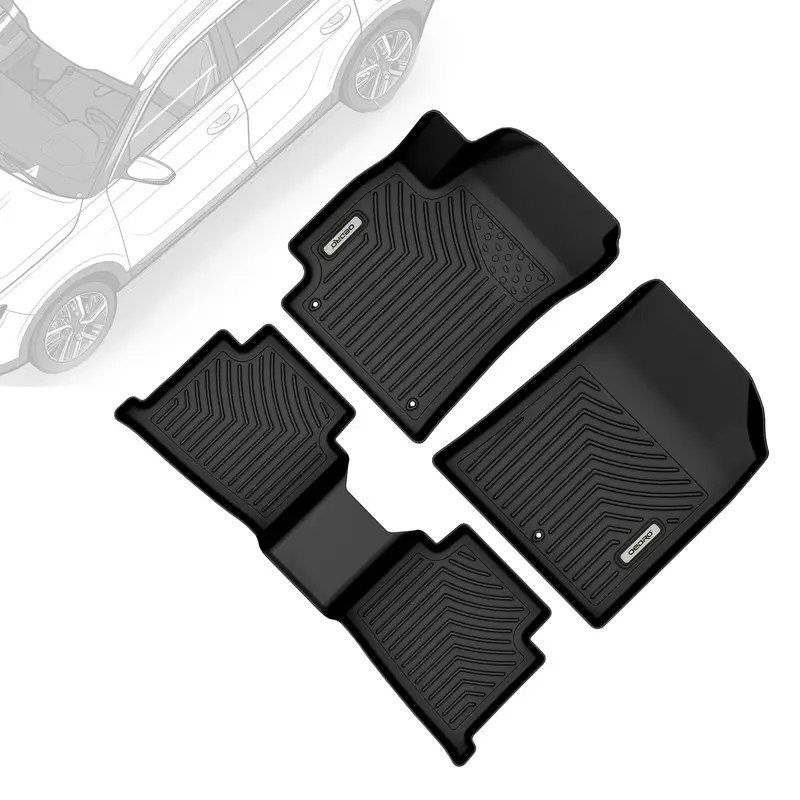 OEDRO Floor Mats for 2021-2025 Kia Seltos, All-Weather TPE Custom Fit Car Floor Liners, Heavy-Duty, Waterproof, Anti-Slip, Ea...