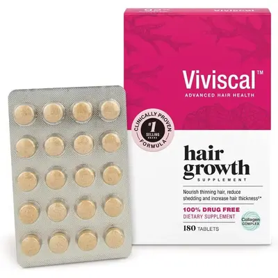 Viviscal Hair Growth Supplements for Women, Results of Thicker, Fuller Hair 180 Tablets