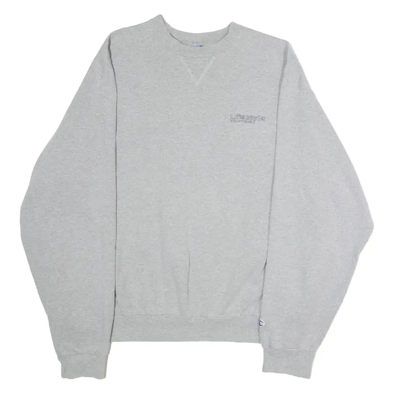 CHAMPION Lifestyle Center Mens Sweatshirt Grey Crew Neck XL