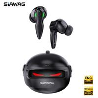 SIAWAG BTW46 Bluetooth Earbuds ,LED Cool Design, 65ms Low Latency for Gaming, ENC Noise Cancelling Gaming Headset Headset, 35...