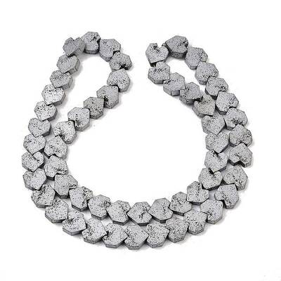 Electroplated Natural Lava Rock Beads Strands