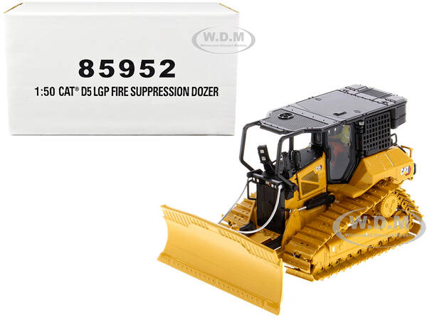 CAT Caterpillar D5 LGP Track Type Tractor Fire Dozer Yellow with Operator High Line Series 1/50 Diecast Model by Diecast Mast...