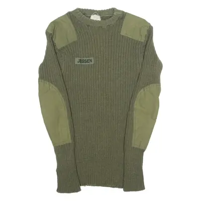 Military Mens Jumper Green Tight Knit M