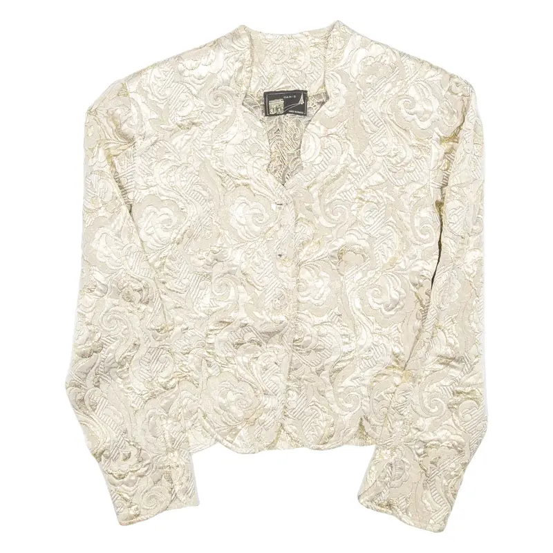 Womens Blazer Coat Gold Floral L