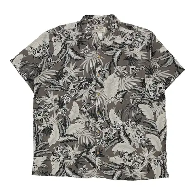 Duke Floral Hawaiian Shirt - XL Grey Polyester
