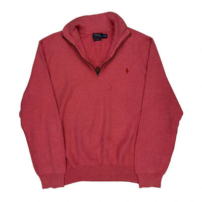 Polo By Ralph Lauren 1/4 Zip - 2XL Pink Cotton