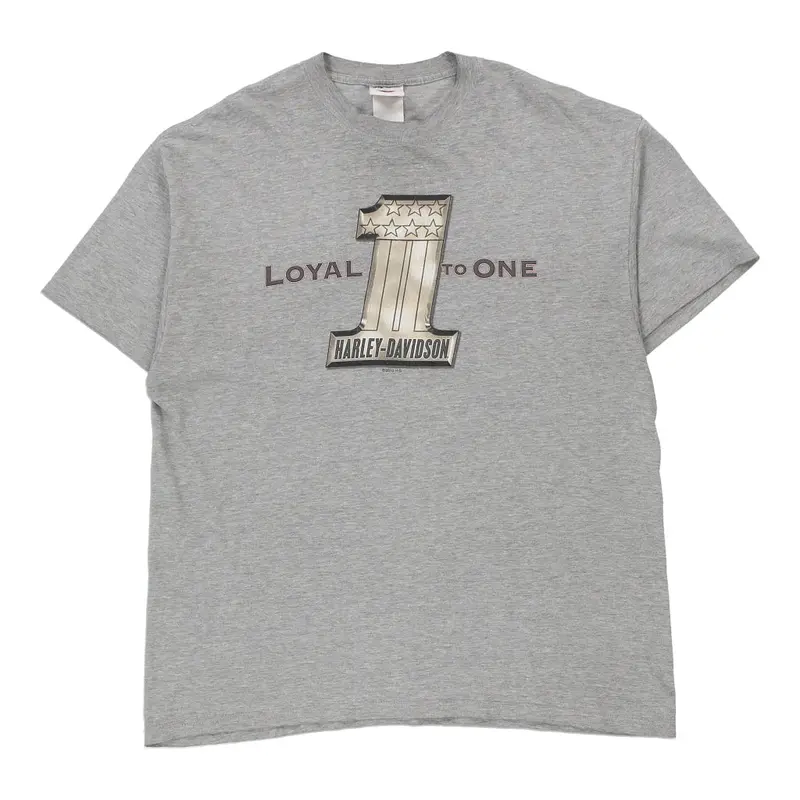 Concord, NH Harley Davidson Graphic T-Shirt - XL Grey Cotton