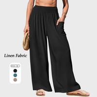 【NEW】TARSE Women’s Linen Palazzo Pants Loose Fit Wide Leg Boho High Waist Lounge Trousers Summer Beach Vacation Outfits...