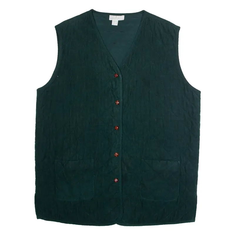 PETER HAHN Womens Quilted Gilet Green 90s UK 18