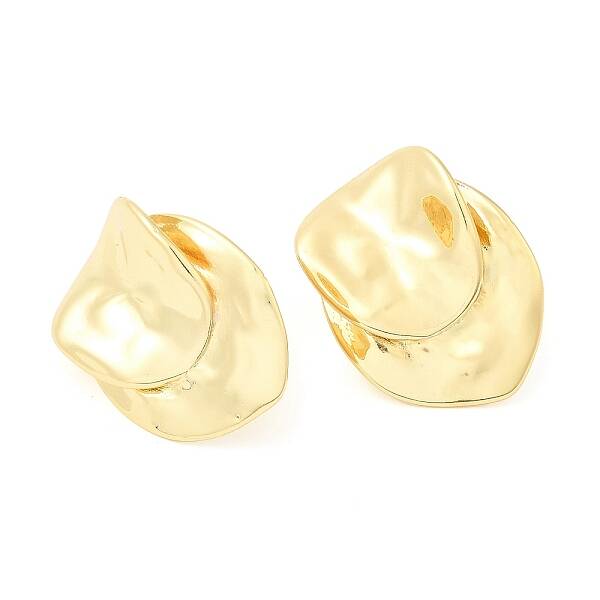 Brass Twist Stud Earrings