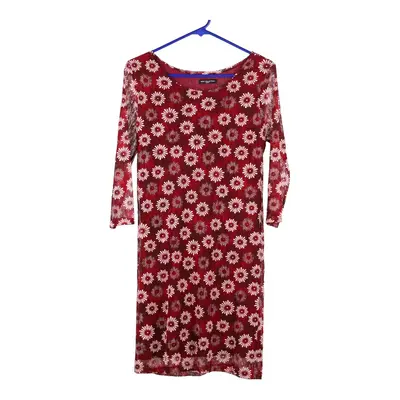 New Collection Floral Dress - Medium Red Polyester Blend