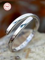 925 Sterling Silver Minimalist All-match Cuff Ring, Personality Encouragement Gift for Teens Girls Women, Fashion Accessories...