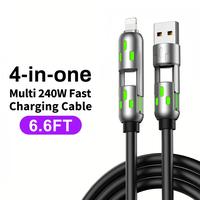 [Buy 1 Get 1 Free] 4-in-1 Multi USB Charging Cable with USB A,Type C,Lightning-MAX65W Fast Charging & Data Sync for iPhone16/...