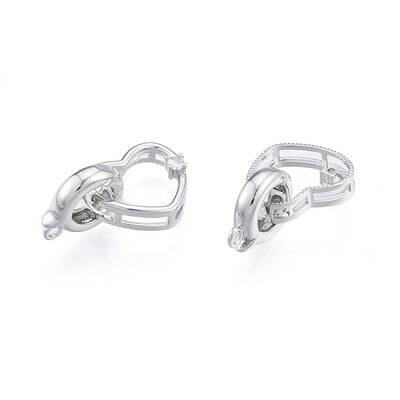 Brass Pave Clear Cubic Zirconia Fold Over Clasps