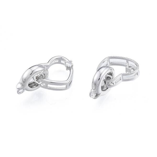 Brass Pave Clear Cubic Zirconia Fold Over Clasps