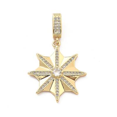 Rack Plating Brass with Cubic Zirconia Pendants