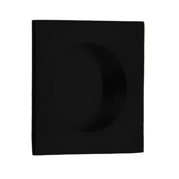 Emtek Flush Pull Square Brass, 2-1/2 X 2-1/2, Fits Standard 2-1/8 Door Prep, Flat, Matte Black