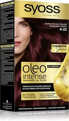 Syoss Oleo Intense permanent hair dye with oil color 4-23 Burgundy Red