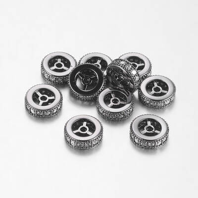 Brass Cubic Zirconia Beads