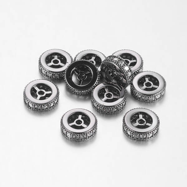 Brass Cubic Zirconia Beads