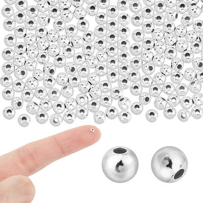 120Pcs 925 Sterling Silver Beads