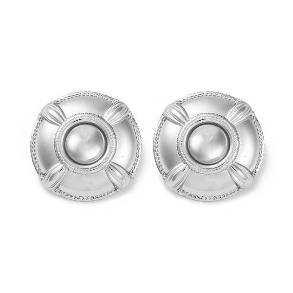 304 Stainless Steel Flat Round Stud Earrings