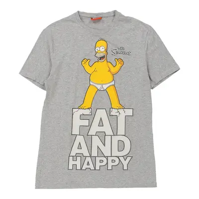 The Simpsons Graphic T-Shirt - Small Grey Cotton