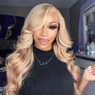 Warm Brown Hair With Blonde Highlights 3D Body Wave 13x4 HD Lace Human Hair Wigs