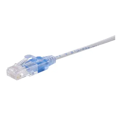 15140 Monoprice Cat6A Ethernet Patch Cable SlimRun Snagless RJ45 550MHz UTP Pure Bare Copper 10G 30AWG 5-Pack 7ft White