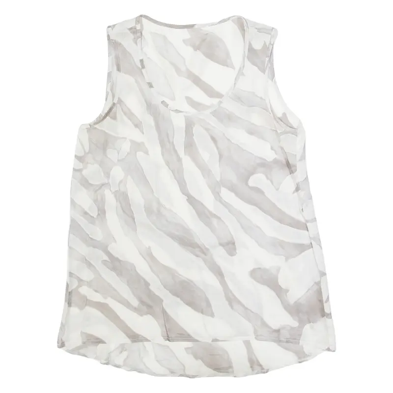 Womens Vests Blouse White Sleeveless Crazy Pattern S