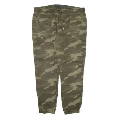 ANGELO LITRICO Camo Mens Trousers Green Regular Tapered W39 L28