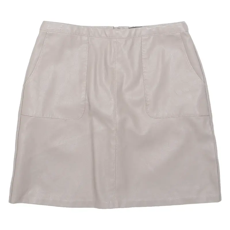 NEW LOOK Womens A-Line Skirt Brown Short Leather UK 8
