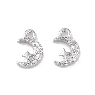 Brass Micro Pave Clear Cubic Zirconia Pendants