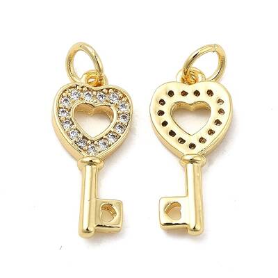 Brass Micro Pave Clear Cubic Zirconia Pendants
