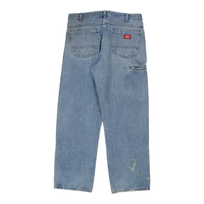 Dickies Double Knee Jeans - 34W 31L Blue Cotton