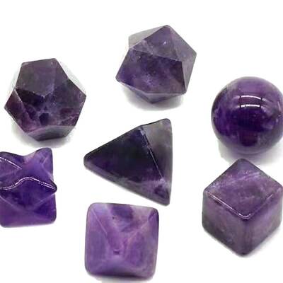 Natural Amethyst Mixed Shape Figurines Statues for Home Desk Decorations