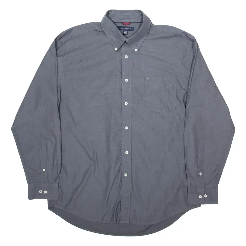 TOMMY HILFIGER Mens Formal Shirt Grey Long Sleeve XL