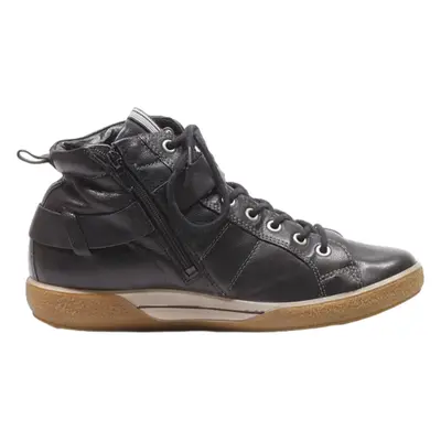 ECCO High Top Trainers Black Leather Womens UK 5