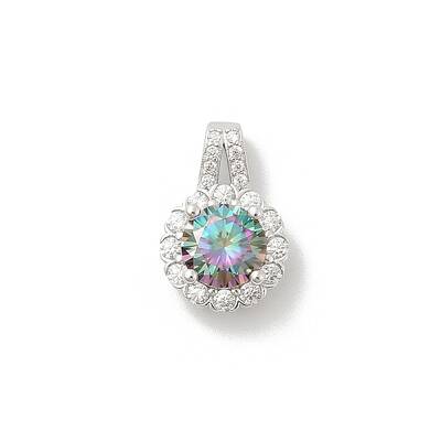 925 Sterling Silver Micro Pave Clear Cubic Zirconia Charms
