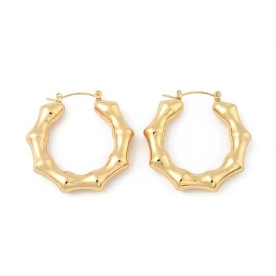 304 Stainless Steel Polygon Hoop Earrings