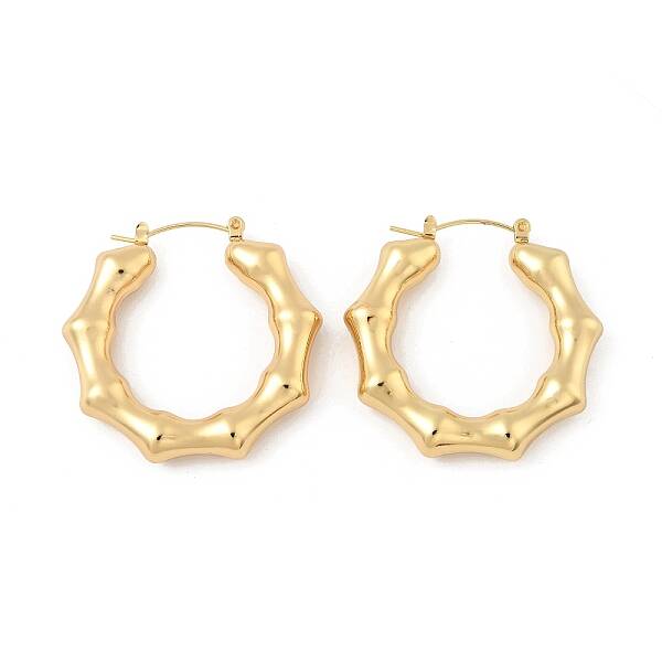 304 Stainless Steel Polygon Hoop Earrings