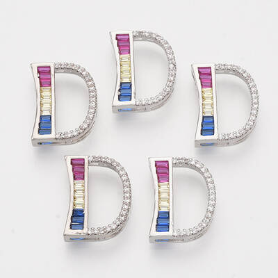 Brass Cubic Zirconia Slide Charms